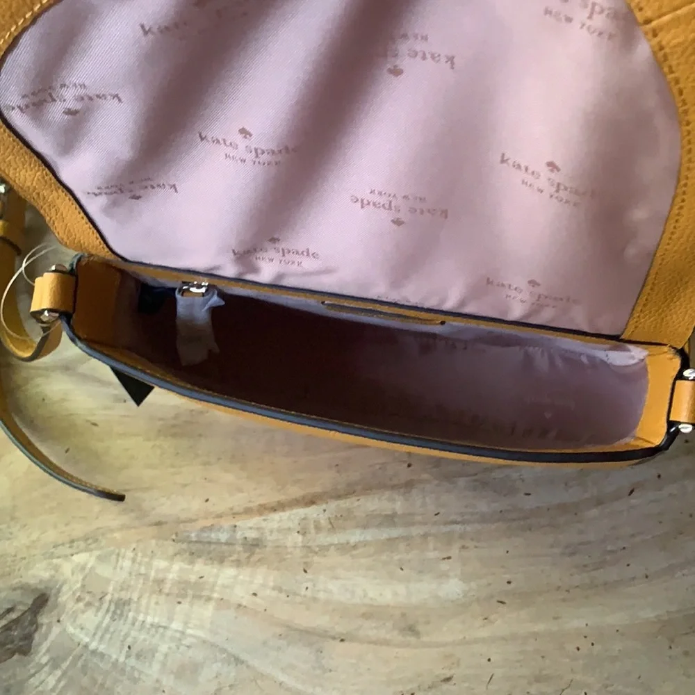 KATE SPADE Luna Crescent Suede and Leather mix Crossbody bag - - Picture 10 of 11